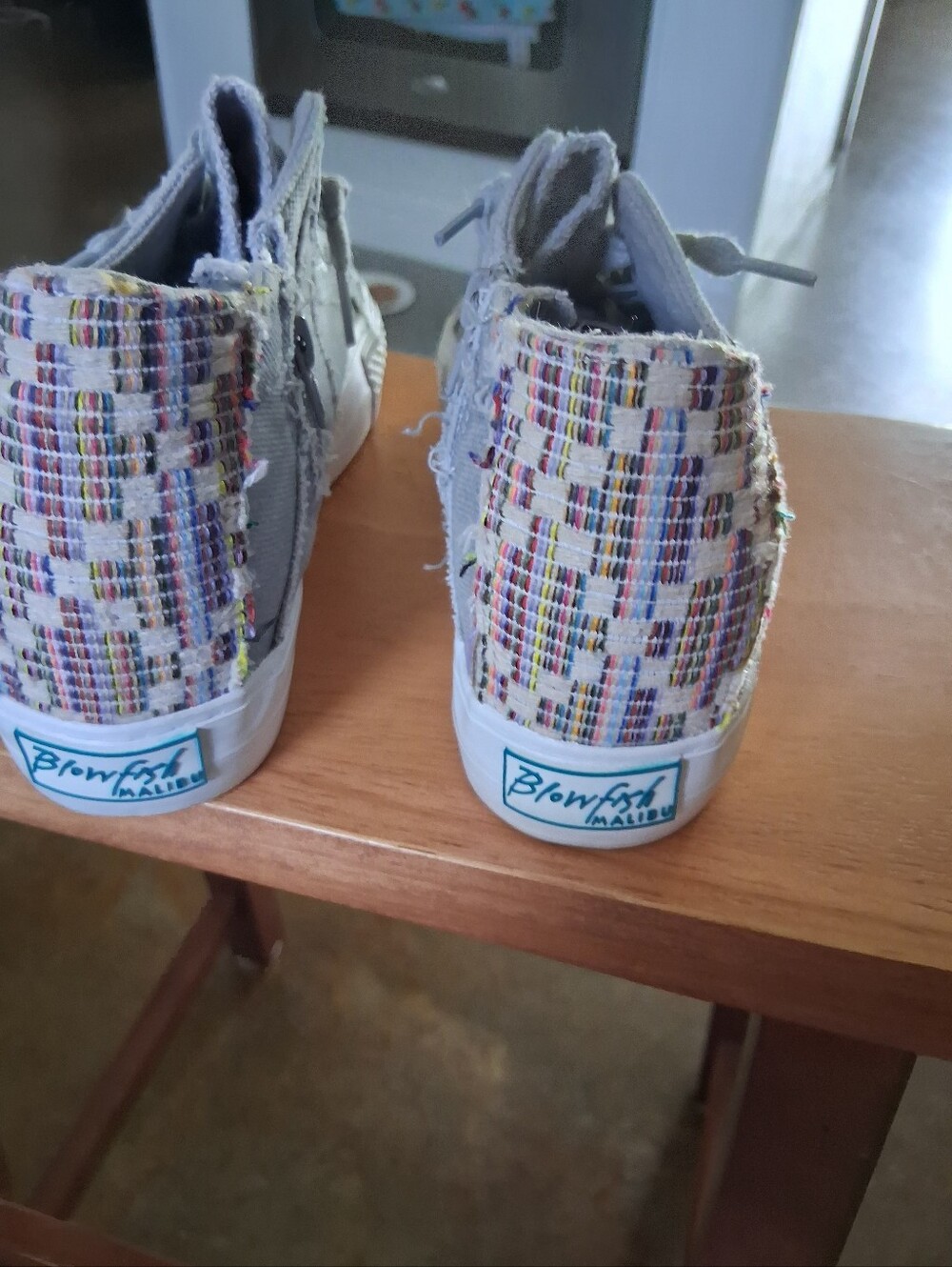 Blowfish Womens Gray Canvas High-Top Sneakers with Side Zipper - Picture 3 of 6